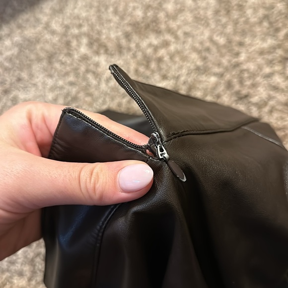 Zara Faux Leather Pants Flare Size Small Brown - Picture 9 of 9